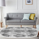 Dekoreko Kaymaz Taban Djt Salon Halısı Star Pamuk Saçaklı Oval İskandinav F5131