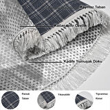 Dekoreko Kaymaz Taban Djt Salon Halısı Star Pamuk Saçaklı Oval İskandinav F5131