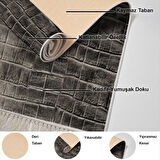 Dekoreko Kaymaz Taban Djt Mutfak Halısı Yıldız Deri Saçaklı Modern 1911