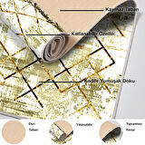 Dekoreko Kaymaz Taban Djt Mutfak Halısı Yıldız Deri Modern M5026