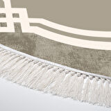 Dekoreko Kaymaz Taban Djt Mutfak Halısı Star Pamuk Saçaklı Yuvarlak Modern 657M