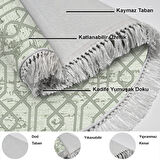 Dekoreko Kaymaz Taban Djt Salon Halısı Trend Saçaklı Yuvarlak Modern 757