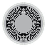 Dekoreko Kaymaz Taban Djt Salon Halısı Trend Saçaklı Yuvarlak Modern 608M