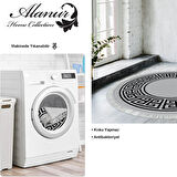 Dekoreko Kaymaz Taban Djt Salon Halısı Trend Saçaklı Yuvarlak Modern 608M