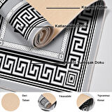 Dekoreko Kaymaz Taban Djt Mutfak Halısı Yıldız Deri Modern 651M