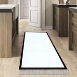 Alanur Home Kaymaz Taban Djt Banyo Mutfak Salon Halı  Trend Saçaklı Dokuma Desen E5007