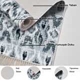 Dekoreko Kaymaz Taban Djt Salon Halısı Trend Saçaklı İskandinav F5136