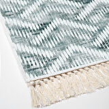 Dekoreko Kaymaz Taban Djt Salon Halısı Yıldız Deri Saçaklı İskandinav F5124