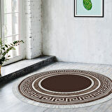 Dekoreko Kaymaz Taban Djt Salon Halısı Star Pamuk Saçaklı Yuvarlak Modern 651M