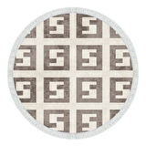 Dekoreko Kaymaz Taban Djt Mutfak Halısı Trend Saçaklı Yuvarlak Modern 606M