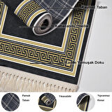 Dekoreko Kaymaz Taban Djt Mutfak Halısı Star Pamuk Saçaklı Modern M5140