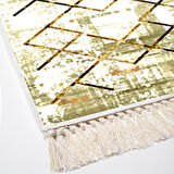 Dekoreko Kaymaz Taban Djt Mutfak Halısı Star Pamuk Saçaklı Modern M5026