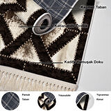 Dekoreko Kaymaz Taban Djt Mutfak Halısı Star Pamuk Saçaklı Modern 722