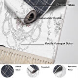 Dekoreko Kaymaz Taban Djt Salon Halısı Star Pamuk Saçaklı Modern 1494