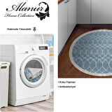 Dekoreko Kaymaz Taban Djt Mutfak Halısı Trend Saçaklı Yuvarlak İskandinav F5084