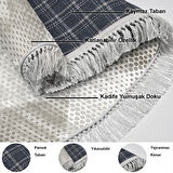 Dekoreko Kaymaz Taban Djt Salon Halısı Star Pamuk Saçaklı Oval İskandinav F5131