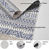 Dekoreko Kaymaz Taban Djt Salon Halısı Trend Saçaklı İskandinav F5082