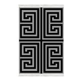 Dekoreko Kaymaz Taban Djt Salon Halısı Yıldız Deri Saçaklı Modern 658M