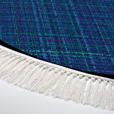 Alanur Home Kaymaz Taban Djt Banyo Mutfak Salon Halı Yıldız Deri Saçaklı Yuvarlak Dokuma Desen E5007