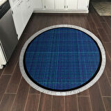 Alanur Home Kaymaz Taban Djt Banyo Mutfak Salon Halı Yıldız Deri Saçaklı Yuvarlak Dokuma Desen E5007