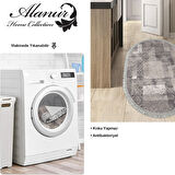 Dekoreko Kaymaz Taban Djt Mutfak Halısı Trend Saçaklı Oval İskandinav F5132