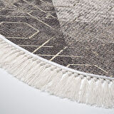 Dekoreko Kaymaz Taban Djt Mutfak Halısı Trend Saçaklı Oval İskandinav F5132