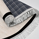 Alanur Home Kaymaz Taban Djt Banyo Mutfak Salon Halı Star Pamuk Saçaklı Oval Dokuma Desen E5007