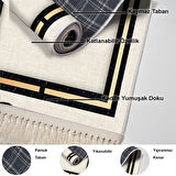 Dekoreko Kaymaz Taban Djt Salon Halısı Star Pamuk Saçaklı Modern F5006