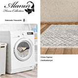 Dekoreko Kaymaz Taban Djt Salon Halısı Yıldız Deri Saçaklı İskandinav F5079