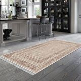 Dekoreko Kaymaz Taban Djt Mutfak Halısı Yıldız Deri Saçaklı Modern F5036