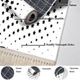 Dekoreko Kaymaz Taban Djt Mutfak Halısı Star Pamuk Saçaklı Modern 723