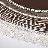 Dekoreko Kaymaz Taban Djt Mutfak Halısı Yıldız Deri Saçaklı Yuvarlak Modern 651M