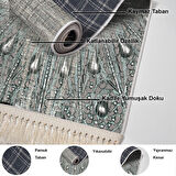 Dekoreko Kaymaz Taban Djt Salon Halısı Star Pamuk Saçaklı Modern 743