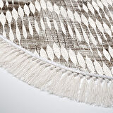 Dekoreko Kaymaz Taban Djt Salon Halısı Star Pamuk Saçaklı Oval İskandinav F5124