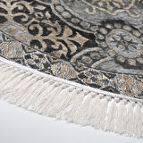 Dekoreko Kaymaz Taban Djt Mutfak Halısı Yıldız Deri Saçaklı Yuvarlak Modern 659M