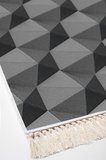 Kaymaz Dijital Mutfak & Salon Halı Trend Saçaklı Geometrik E5010