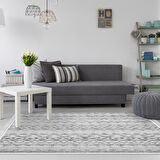 Dekoreko Kaymaz Taban Djt Salon Halısı Yıldız Deri Saçaklı İskandinav F5078