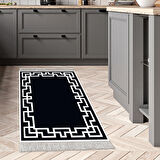 Dekoreko Kaymaz Taban Djt Mutfak Halısı Yıldız Deri Saçaklı Modern F5035