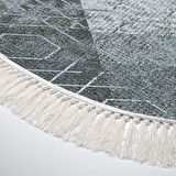 Dekoreko Kaymaz Taban Djt Mutfak Halısı Trend Saçaklı Oval İskandinav F5132