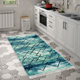 Dekoreko Kaymaz Taban Djt Mutfak Halısı Yıldız Deri Saçaklı Modern M5006