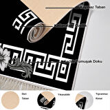 Dekoreko Kaymaz Taban Djt Mutfak Halısı Yıldız Deri Saçaklı Modern Kt494