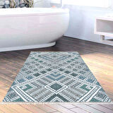 Dekoreko Kaymaz Taban Djt Banyo Halısı Yıldız Deri Saçaklı Modern 2029