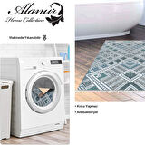 Dekoreko Kaymaz Taban Djt Banyo Halısı Yıldız Deri Saçaklı Modern 2029