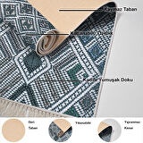 Dekoreko Kaymaz Taban Djt Banyo Halısı Yıldız Deri Saçaklı Modern 2029