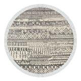 Dekoreko Kaymaz Taban Djt Mutfak Halısı Yıldız Deri Saçaklı Yuvarlak İskandinav F5080