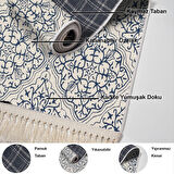 Dekoreko Kaymaz Taban Djt Mutfak Halısı Star Pamuk Saçaklı Modern 1906M