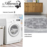 Dekoreko Kaymaz Taban Djt Salon Halısı Trend Saçaklı Yuvarlak Modern 1861M