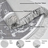 Dekoreko Kaymaz Taban Djt Salon Halısı Trend Saçaklı Yuvarlak Modern 1861M