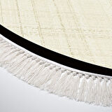 Alanur Home Kaymaz Taban Djt Banyo Mutfak Salon Halı  Trend Saçaklı Oval Dokuma Desen E5007