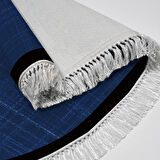 Alanur Home Kaymaz Taban Djt Banyo Mutfak Salon Halı  Trend Saçaklı Oval Dokuma Desen E5007